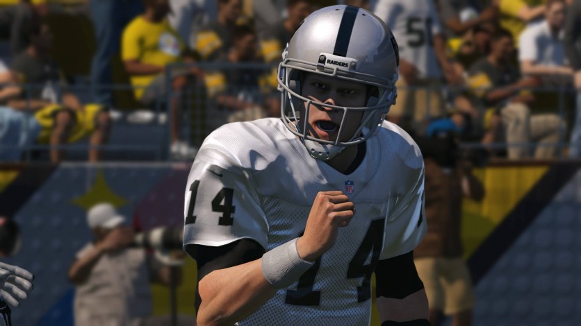 Oakland's Matt McGloin is pumped up after throwing his second touchdown of the game.