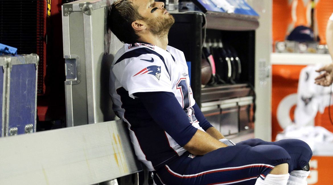 Tom Brady sit on the bench as his team gets swept by the Bills