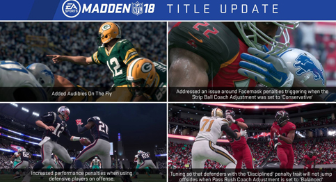 Read about the latest Madden NFL 18 title update from EA Sports